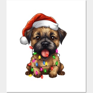 Christmas Border Terrier Posters and Art